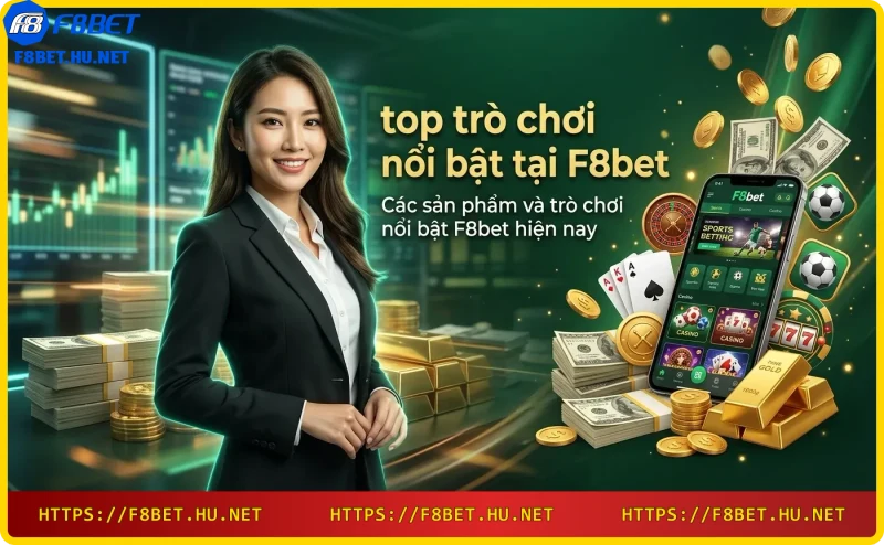 Các sản phẩm trò chơi nổi bật tại F8bet - thể thao, casino, slot, xổ số, game bài