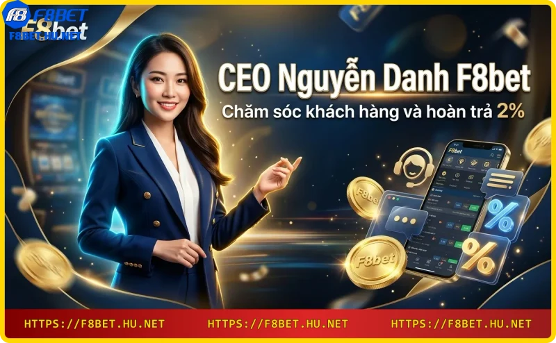 Chăm sóc khách hàng F8bet hoàn trả 2%