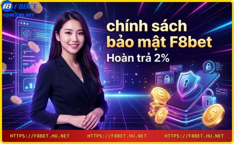 Đồng vàng phát sáng với biểu tượng phần trăm hoàn trả 2% trên nền sang trọng