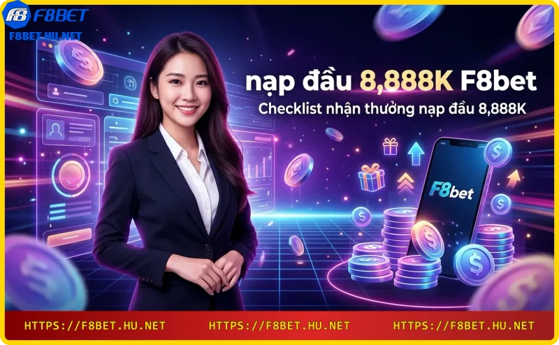 Quy trình 4 bước nhận thưởng nạp đầu 8,888K F8bet